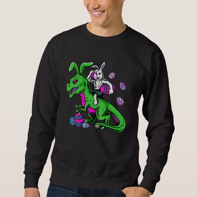 Sweatshirt Easter Dinosaur Girls Boys Kids Bunny Easter Baske (Devant)