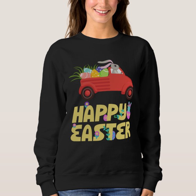 Sweatshirt Easter Gnome Truck Farm Truck Easter Eggs Happy Ea (Devant)