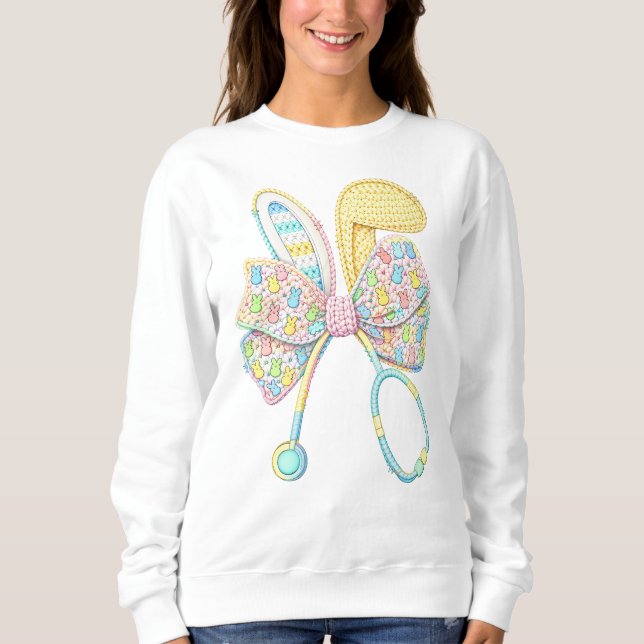 Sweatshirt Easter Nurse Yarn Crochet Bunny Ears (Devant)