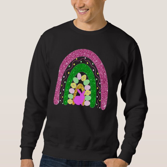 Sweatshirt Easter Raibow Oeuf Motif Purl Bunny 1 (Devant)