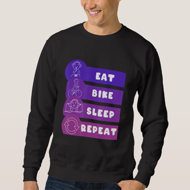 Sweatshirt Eat Bike Sleep Repeat (Devant)