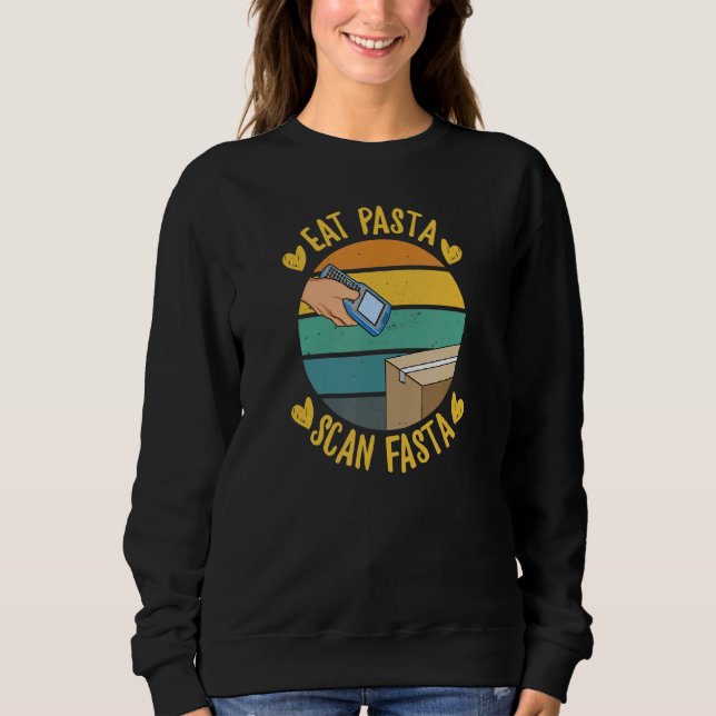 Sweatshirt Eat Pasta Scan Devis Fasta Pour Un Poste De Poste (Devant)