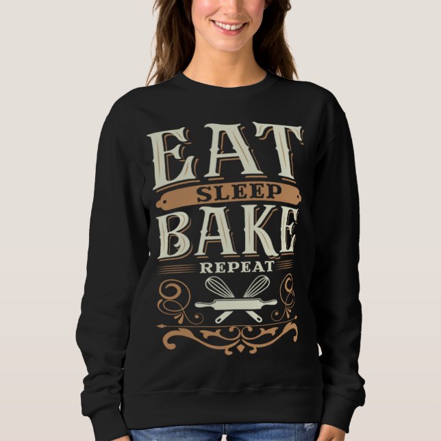 Sweatshirt Eat Sleep Bake Repeat (Devant)