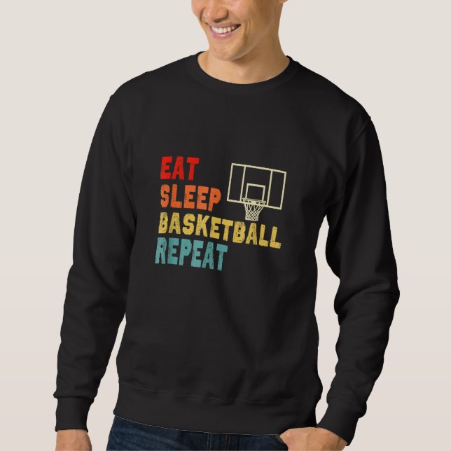 Sweatshirt Eat Sleep Basketball Repeat Apparel For Girls, Boy (Devant)