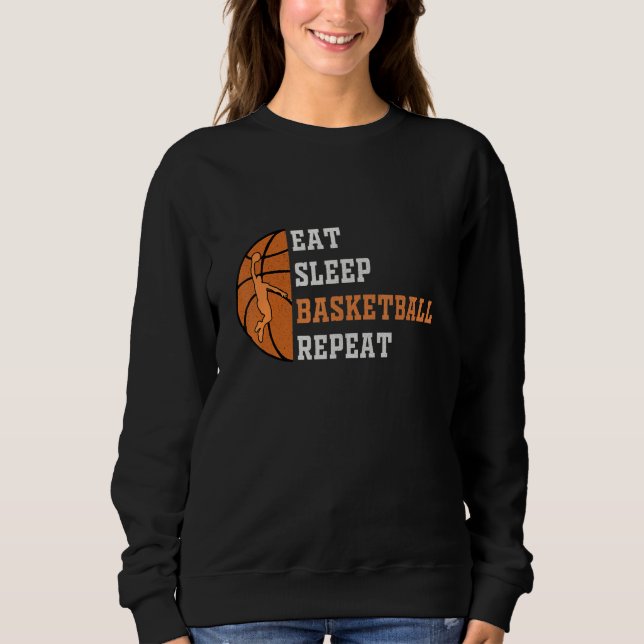 Sweatshirt Eat Sleep Basketball Repeat basketball player Men  (Devant)