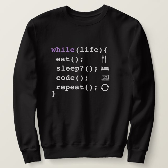 Sweatshirt Eat Sleep Code Repeat – Minimal Programmer (Design devant)