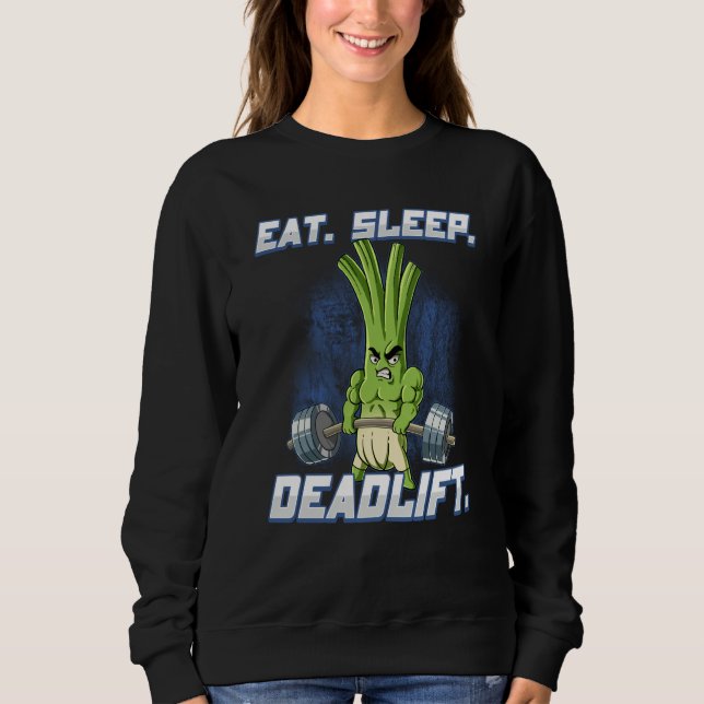 Sweatshirt Eat Sleep Deadlift Gym Bodybuilding  8 (Devant)