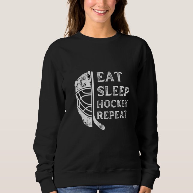 Sweatshirt Eat Sleep Hockey Repeat (Devant)