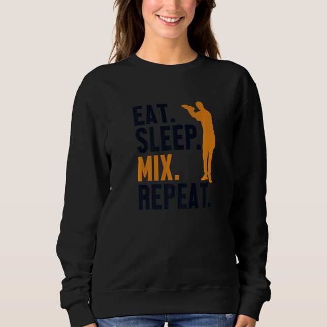 Sweatshirt Eat Sleep Mix Repeat Bartender Mixologist Barmann  (Devant)