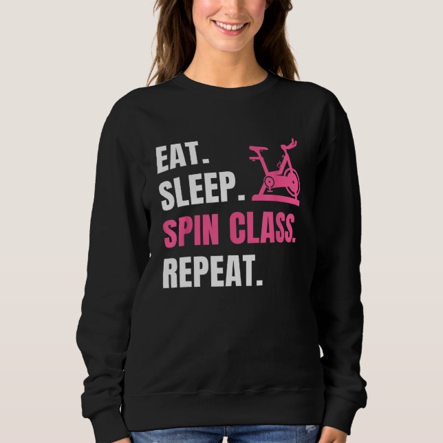 Sweatshirt Eat Sleep Spin Répéter le cycle intérieur Stati en (Devant)