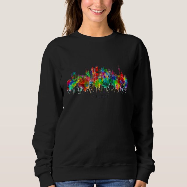 Sweatshirt Eau de Cologne de la ville à l'aquarelle de l'état (Devant)