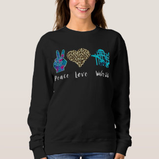 Sweatshirt Eau Diapositive Aimer Paix Leopard Aimer Eau Diapo