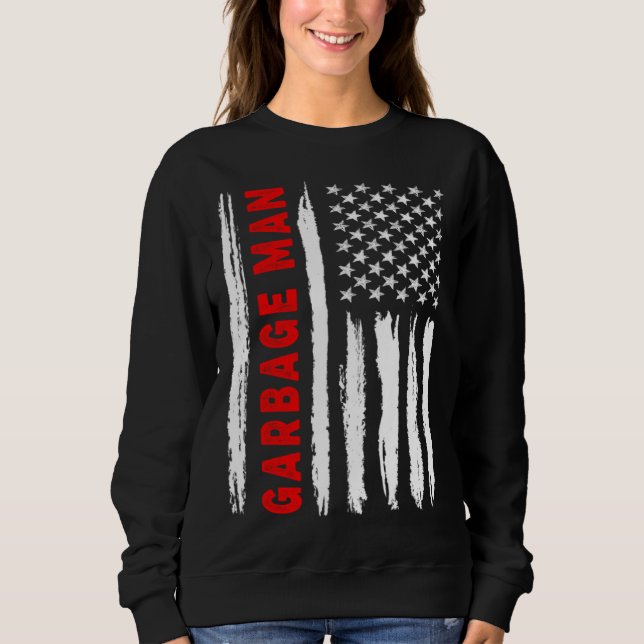 Sweatshirt Éboueur Drapeau Américain US USA (Devant)