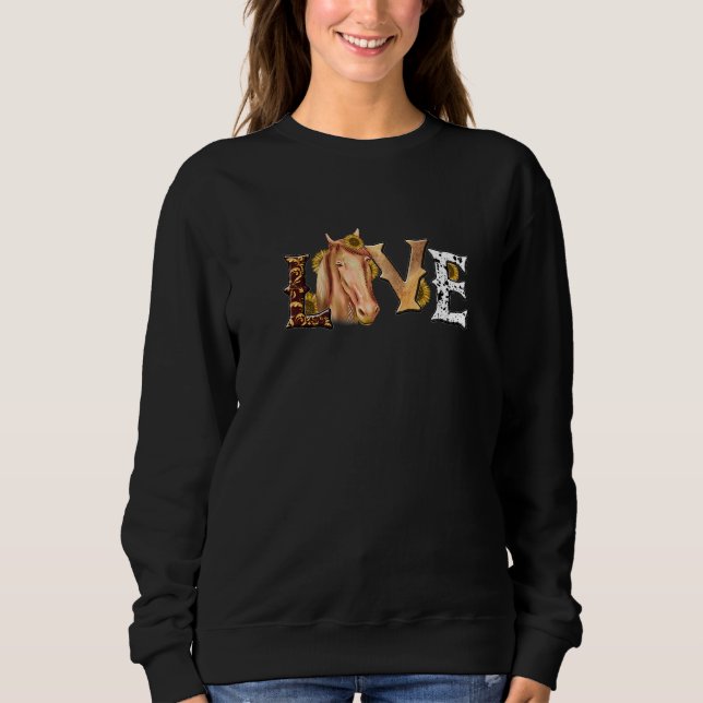 Sweatshirt Ecg Heartbeat Graphic Horse Lover Equestrian Rider (Devant)
