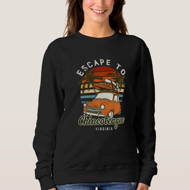 Sweatshirt Échapper À Chincoteague Beach Virginia Ocean Va Su (Devant)