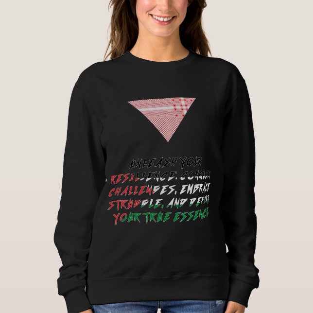 Sweatshirt Écharpe palestinienne Flèche rouge, Palestine (Devant)