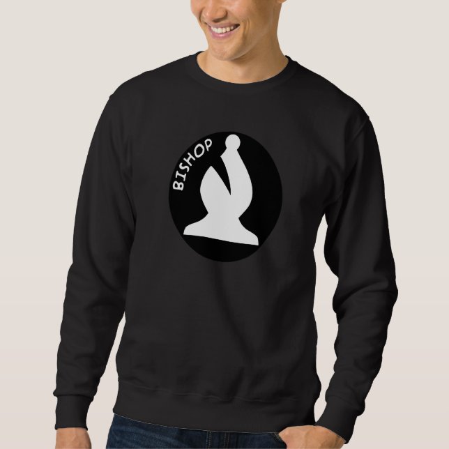 Sweatshirt Échecs blancs Évêque blanc Échecs Évêque blanc Éch (Devant)