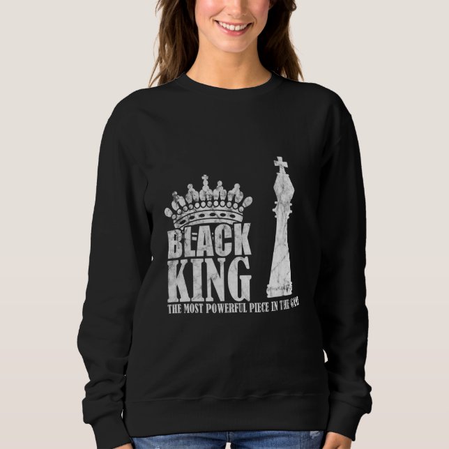 Sweatshirt Échecs de pièces les plus puissantes du roi noir (Devant)