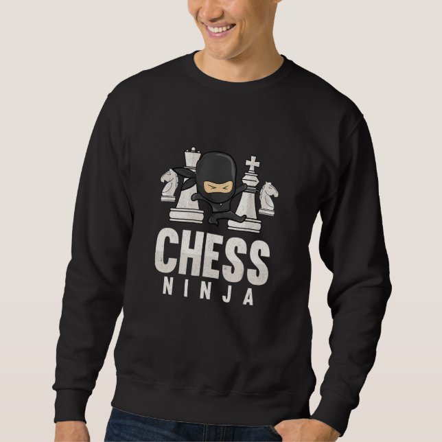 Sweatshirt Échecs Ninja Amusant Échecs Enfants Joueur d'échec (Devant)