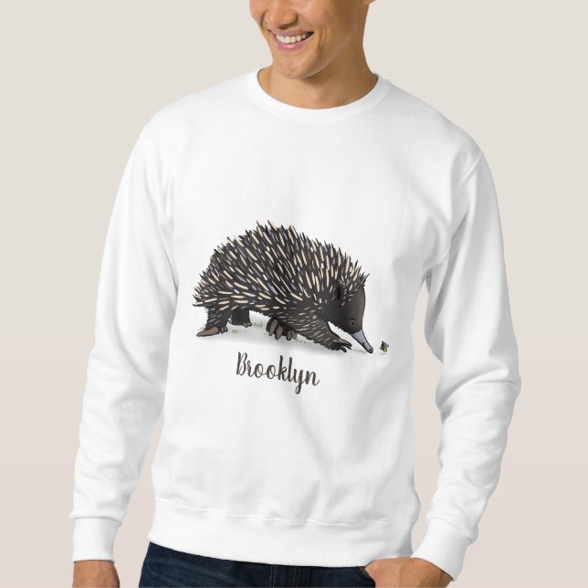 Sweatshirt Echidna mignonne avec dessin animé d'abeille (Devant)