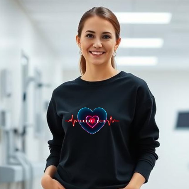 Sweatshirt Echo Tech | Battement de cœur | Cœur avec EKG (Echo Tech | Heartbeat | Heart with EKG sweatshirt
)