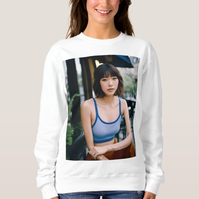 Sweatshirt Échos dans les contours de ligne de Whispers encad (Devant)