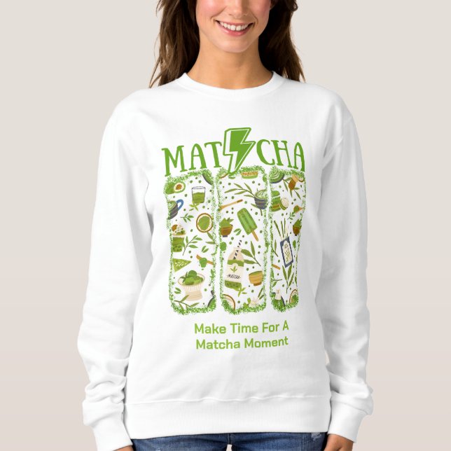 Sweatshirt Éclair MATCHA Boulon à brosse (Devant)