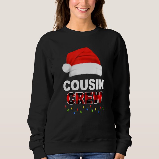 Sweatshirt Éclairage de Noël de l'équipage du cousin Noël Noë (Devant)
