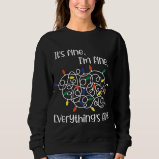 Sweatshirt Éclairage de Noël en berceau Je vais bien Tout va