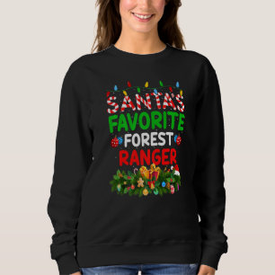 Sweatshirt Éclairage de Noël Père Noël S Ranger Forêt Préféré
