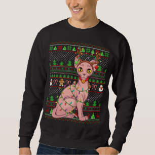 Sweatshirt Éclairage de style doux Xmas Sphynx Chat Christ