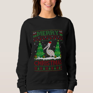 Sweatshirt Éclairage des arbres de Noël doux et moche Pélican