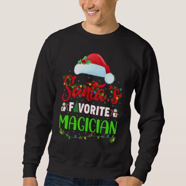 Sweatshirt Éclairage Noël Père Noël Favori Magicien Noël (Devant)