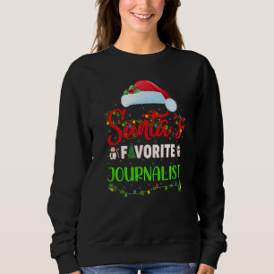 Sweatshirt Éclairage Noël Père Noël Journaliste favori Noël
