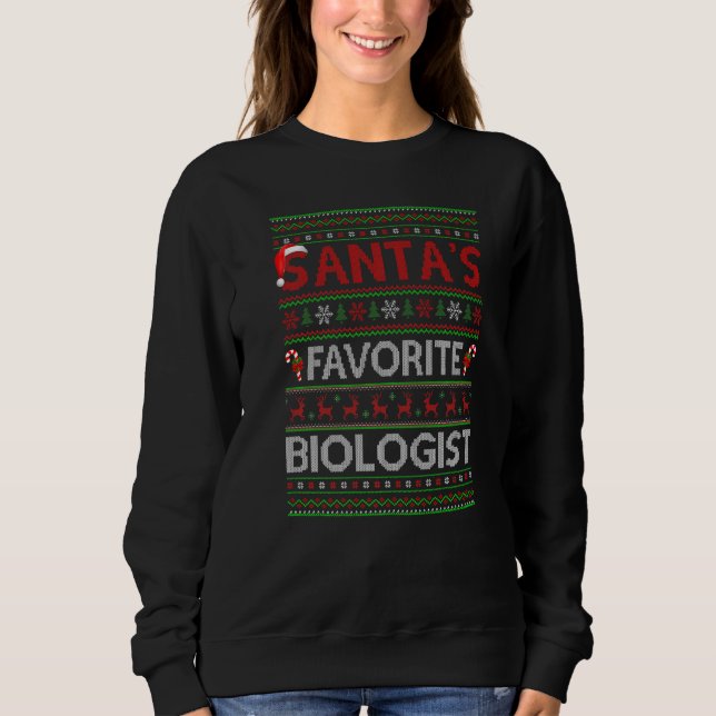 Sweatshirt Éclairage Xmas laid Père Noël S Biologiste favori  (Devant)