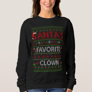 Sweatshirt Éclairage Xmas moche Père Noël Favori Clown Noël