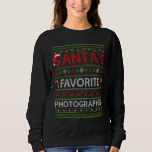 Sweatshirt Éclairage Xmas moche Père Noël Favori Photographe
