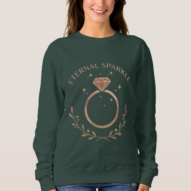 Sweatshirt Éclat Éternel | Élégante Bague de Diamants en Or R (Devant)