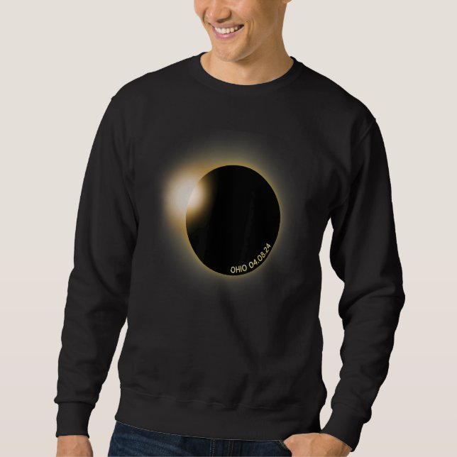 Sweatshirt Éclipse solaire de l'Ohio 2024 pour l'astronomie   (Devant)