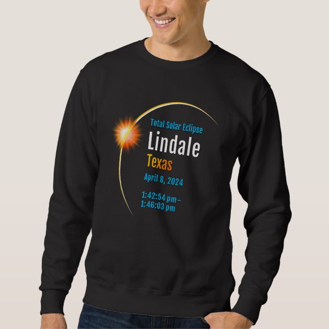 Sweatshirt Éclipse solaire totale à Lindale Texas Tx 2024  1  (Devant)