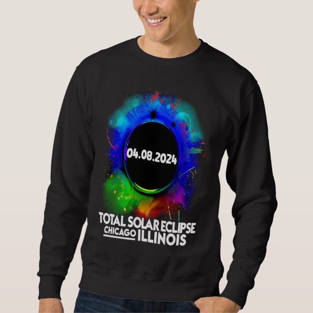 Sweatshirt Éclipse solaire totale CHICAGO ILLINOIS 8 avril 20 (Devant)