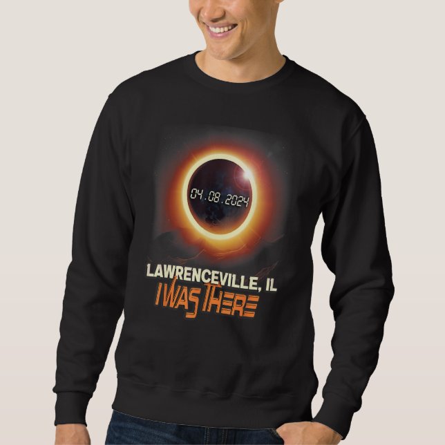 Sweatshirt Éclipse solaire totale Lawrenceville Illinois IL (Devant)