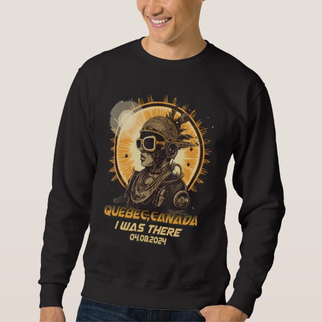 Sweatshirt Éclipse solaire totale Solarpunk 2024 Québec Canad (Devant)