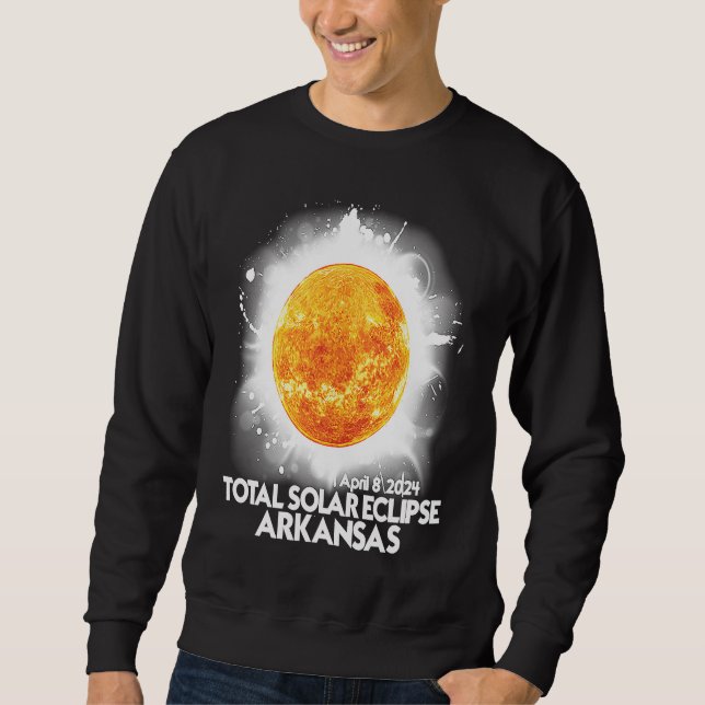 Sweatshirt Éclipse totale Arkansas 2024 Éclipse solaire total (Devant)