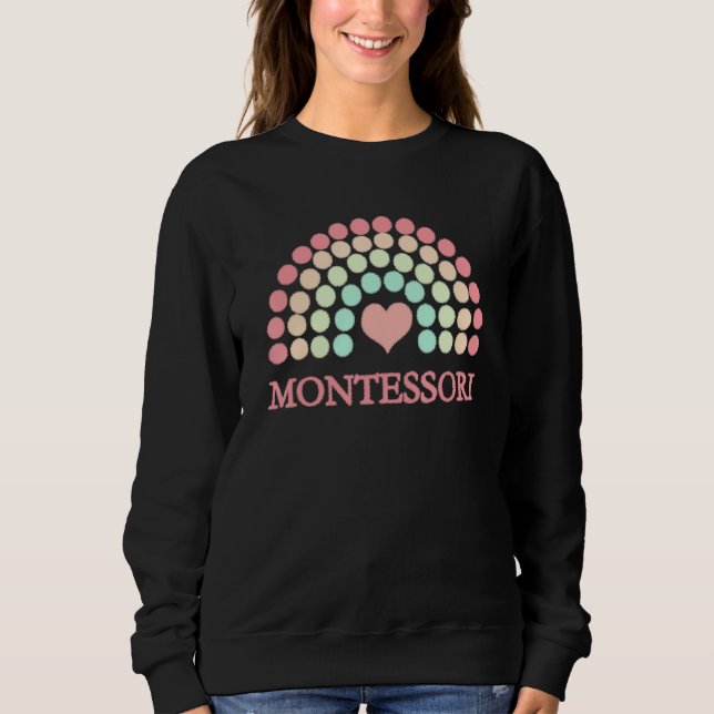 Sweatshirt Ecole Montessori Arc En Ciel Pour Moms Dads Enseig (Devant)