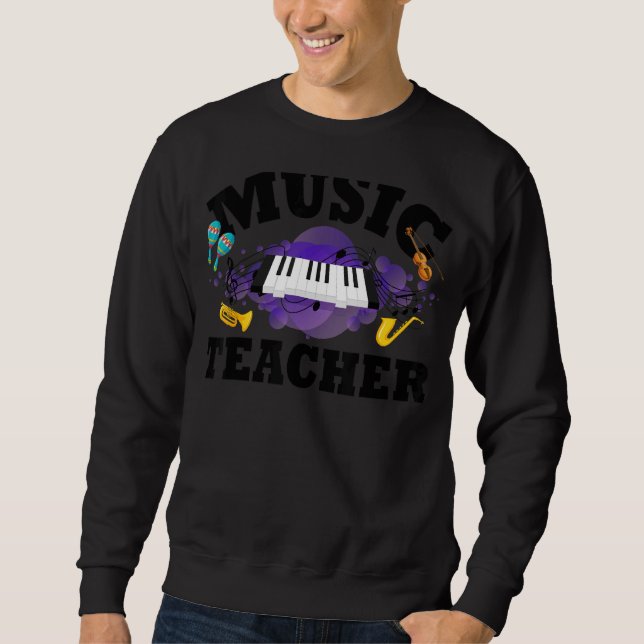 Sweatshirt École Vintage d'enseignant de musique (Devant)