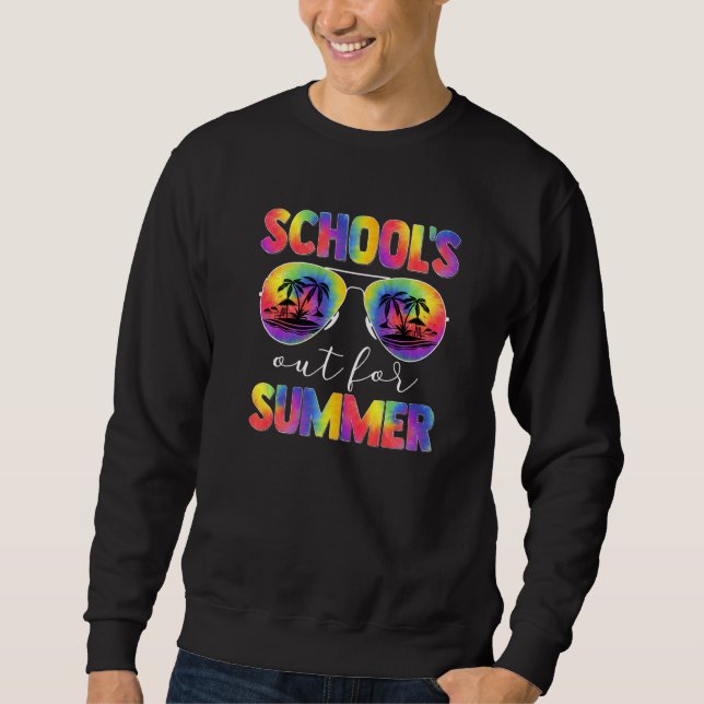 Sweatshirt Écoles Pour Été Enseignant Arc-en-ciel Dernier Jou (Devant)
