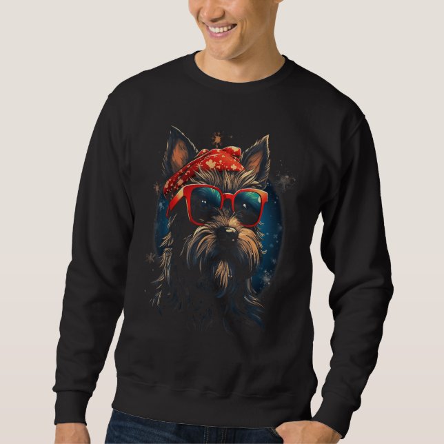 Sweatshirt Écossais Terrier Chien de Noël Tee - shirts graphi (Devant)