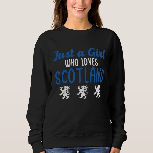 Sweatshirt Écossaise Royaume-Uni Juste Une Fille Qui Aime L'É (Devant)