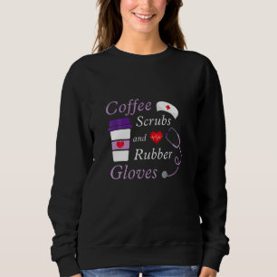 Sweatshirt Écrans De Café Et Gants En Caoutchouc Infirmière M